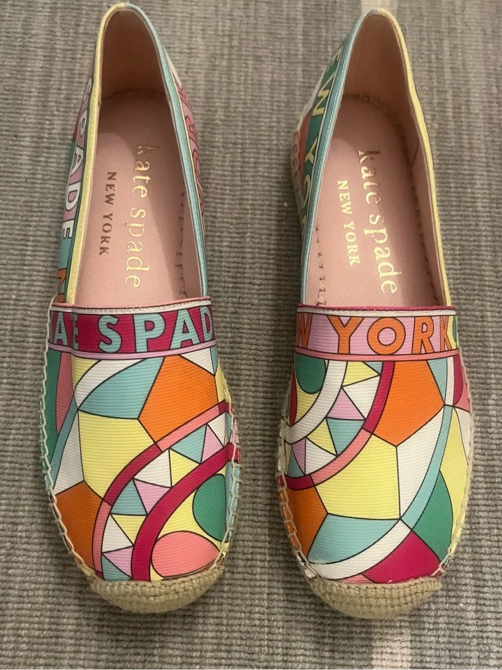 NWOB Kate Spade Multicolor Geo Sun Espadrilles Size 7